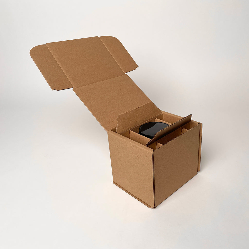 12 oz Economy Round Glass Jar Shipping Box unboxing 3