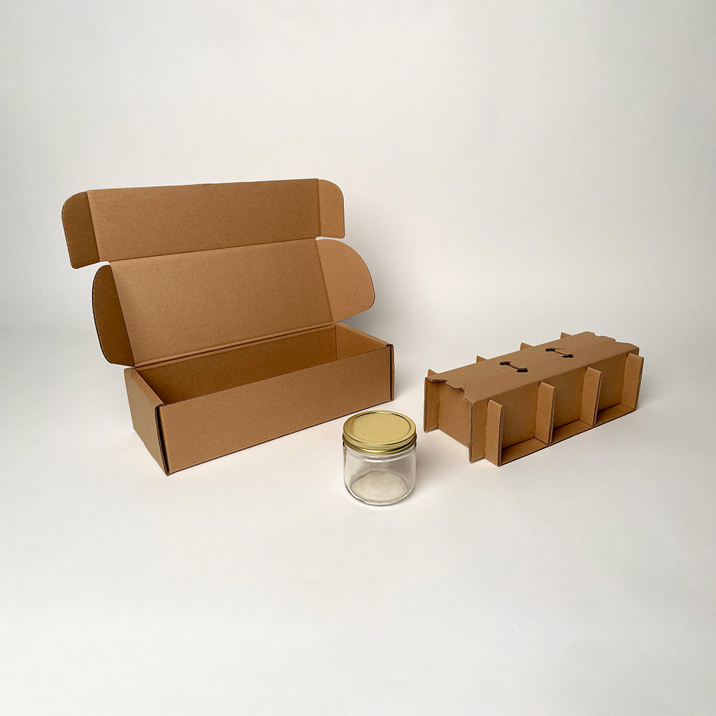 wine glass shipping boxes 12 oz Straight Sided Glass Jar 3-Pack Shipping Box