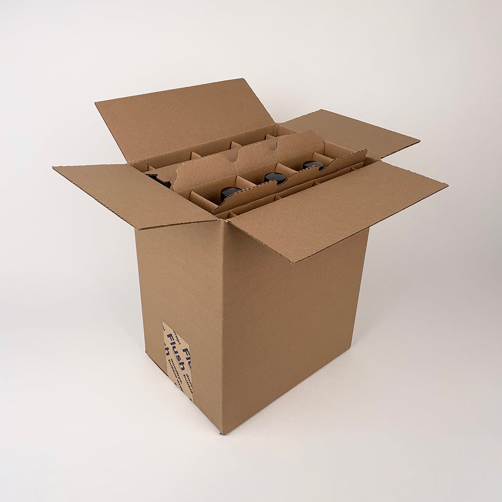 16 oz Boston Round Glass Bottle 12-Pack Shipping Box unboxing 2