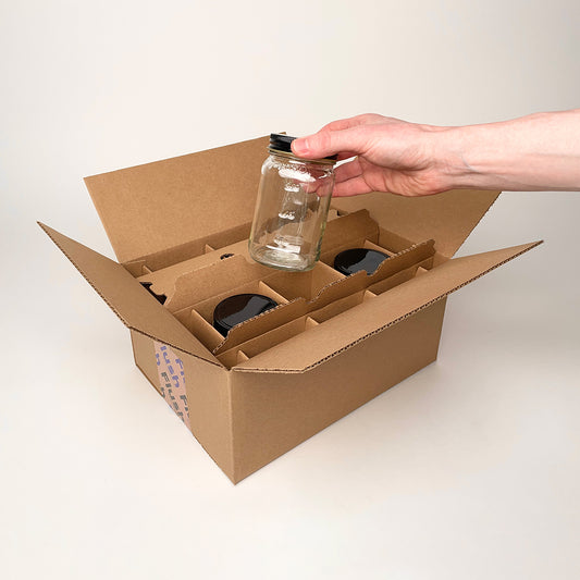 16 oz Square Mason Jar 6-Pack Shipping Box unboxing 4