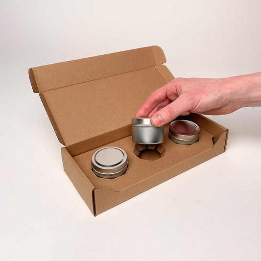 2 oz Candle Tin 3-Pack Shipping Box unboxing