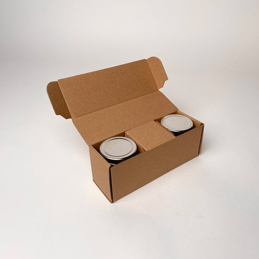 4 oz Straight Sided Glass Jar 3-Pack Retail style Gift Box assembly 2