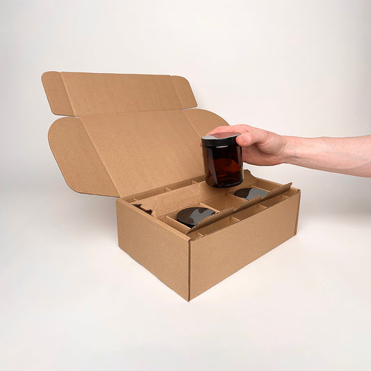 6-Pack Shipping Box for candles made with Makesy 9 oz Silo Straight Sided Jars unboxing 4