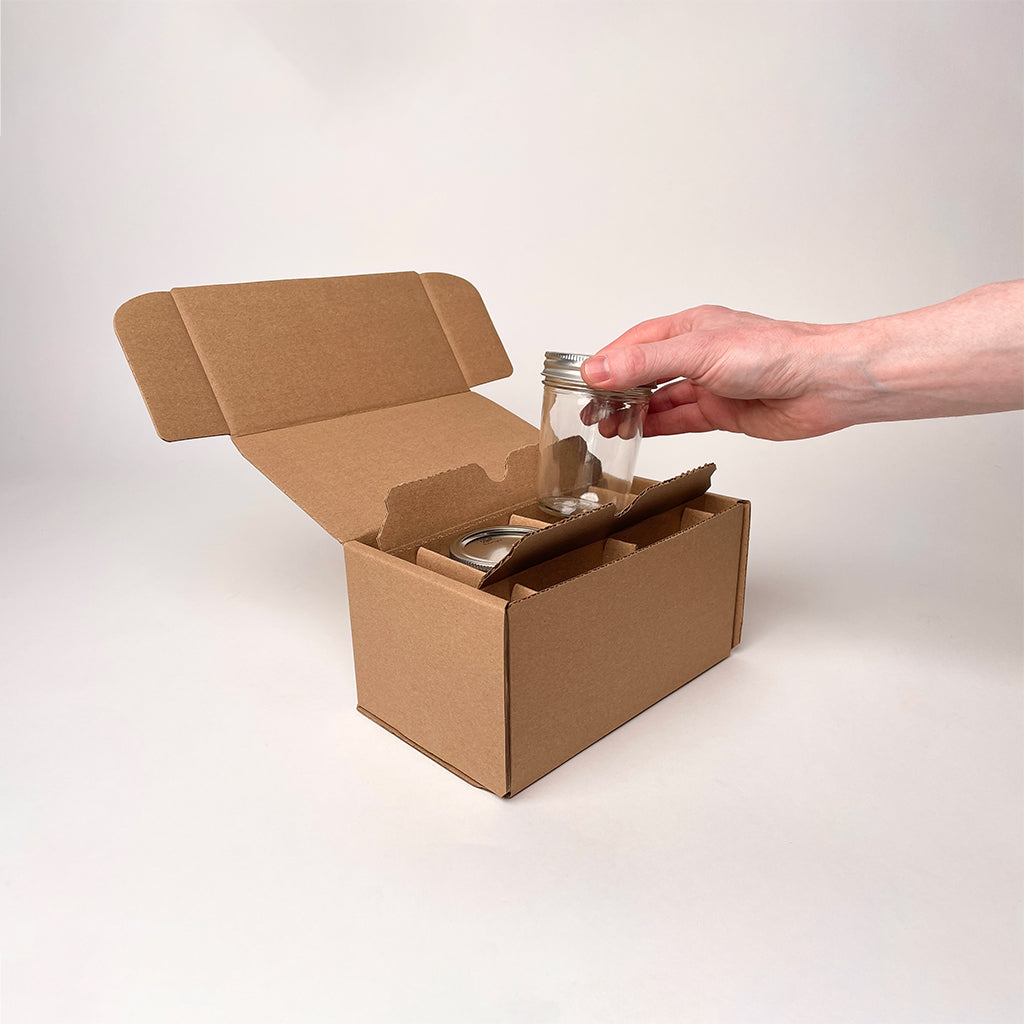 8 oz Half Pint Ball Regular Mouth Mason Jar 2-Pack Shipping Box unboxing 4