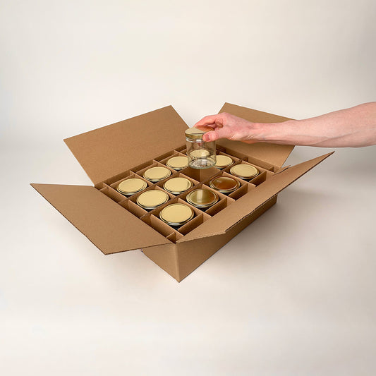 9 oz Straight Sided Glass Jar 12-Pack Shipping Box unboxing 2