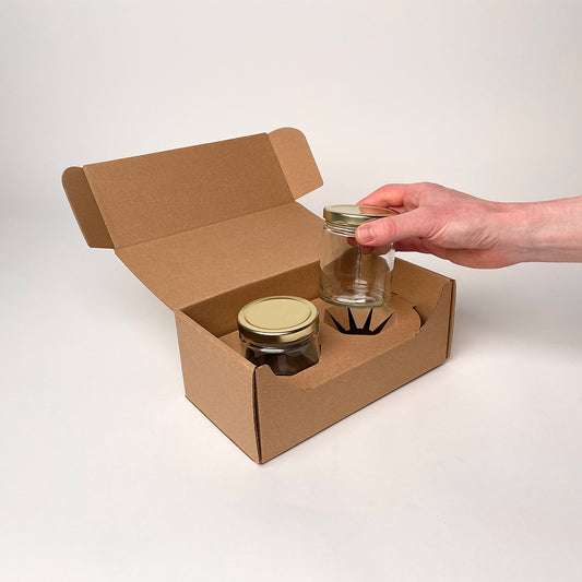 9 oz Straight Sided Glass Jar 2-Pack Shipping Box unboxing