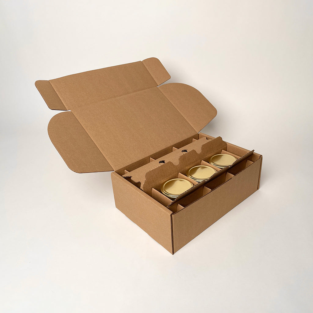 9 oz Straight Sided Glass Jar 6-Pack Shipping Box unboxing 3