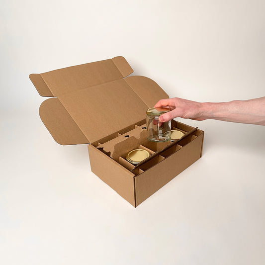 9 oz Straight Sided Glass Jar 6-Pack Shipping Box unboxing 4