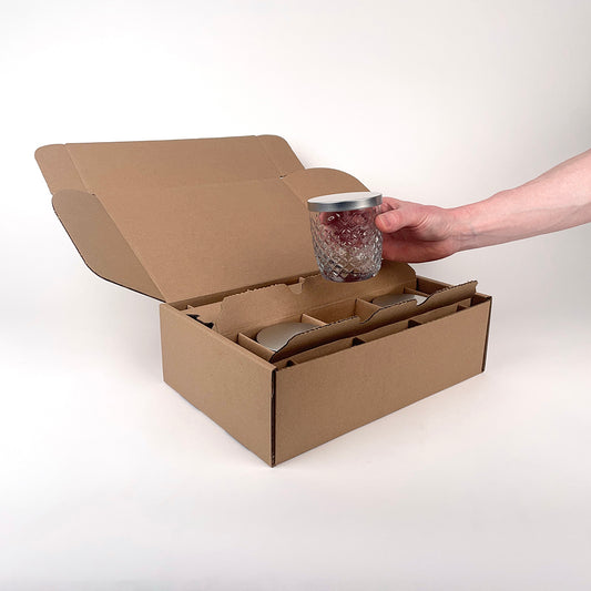 CandleScience 10 oz Cross Hatch Rocks Tumbler Jar 6-Pack Shipping box for candles unboxing 4