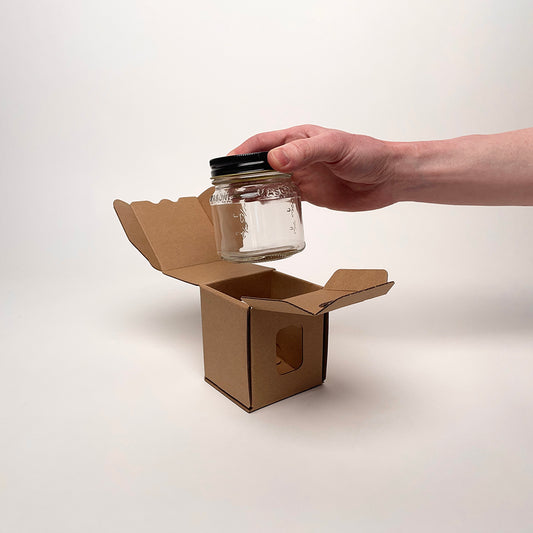 CandleScience 8 oz Square Mason Jar Retail Box for candles unboxing 5