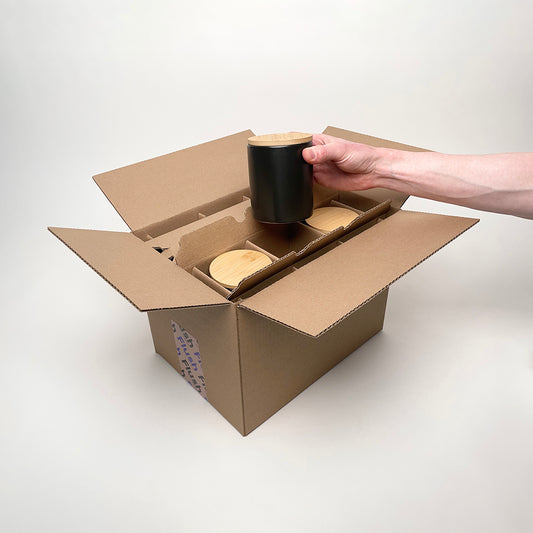 CandleScience Modern Ceramic Tumbler 12-Pack Shipping Box for candles unboxing 3