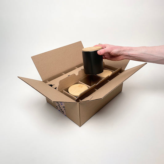 CandleScience Modern Ceramic Tumbler 6-Pack Shipping Box for candles unboxing 3