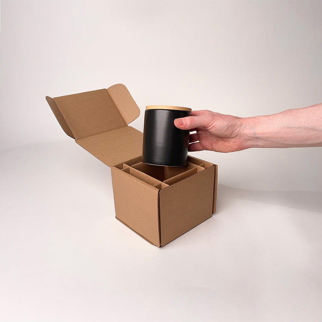 CandleScience Modern Ceramic Tumbler Shipping Box for candles available from Flush Packaging