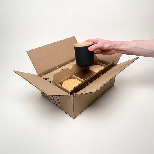 CandleScience Nordic Ceramic Tumbler 6-Pack Shipping Box for candles unboxing 3