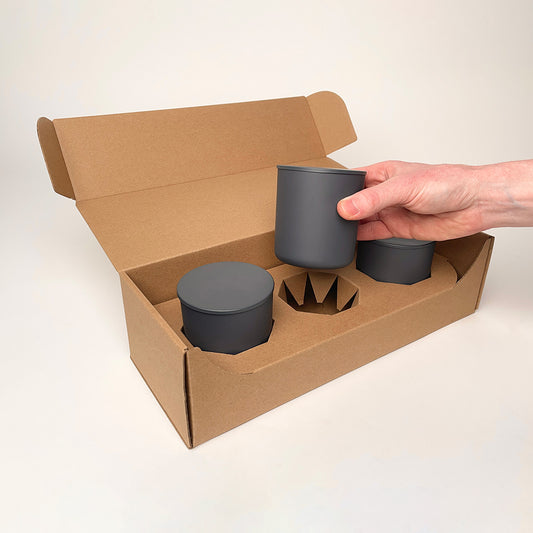 Makesy 8 oz Aura Tumbler Jar 3-Pack Shipping Box for candles unboxing