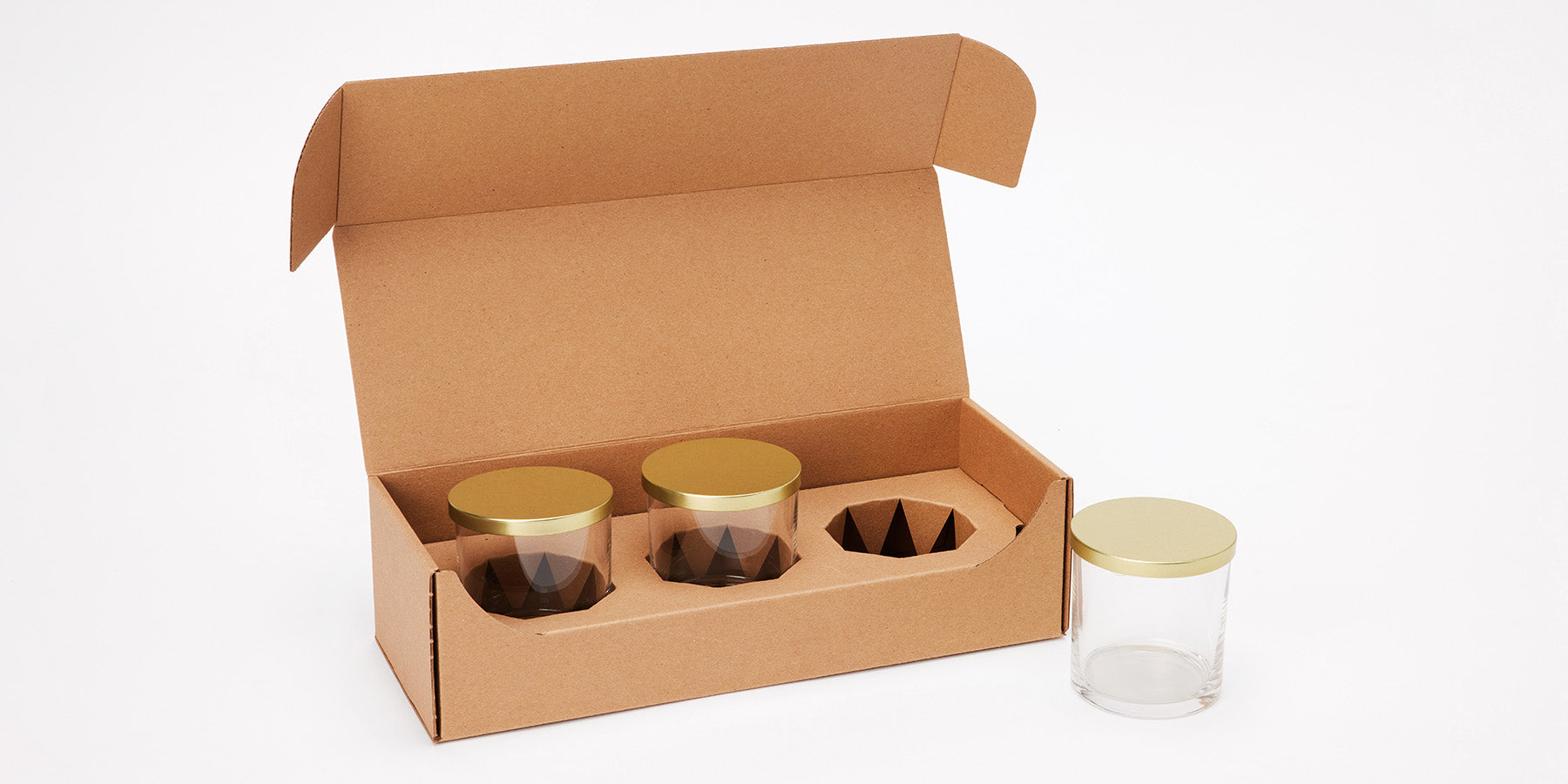 Protective Shipping Boxes and packaging for glass jars and tumblers available from Flush Packaging