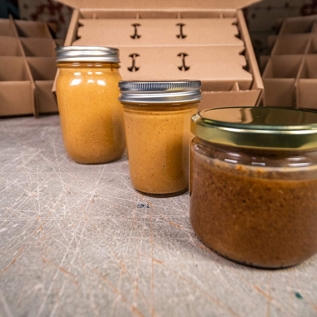Shipping Boxes for peanut butter, almond butter, and more available for purchase from Flush Packaging