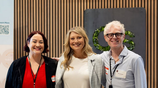 Heeva from Flush Packaging at the Brand in a Box event at CandleScience headquarters with Nichole from Avery and Lyndsey from CandleScience