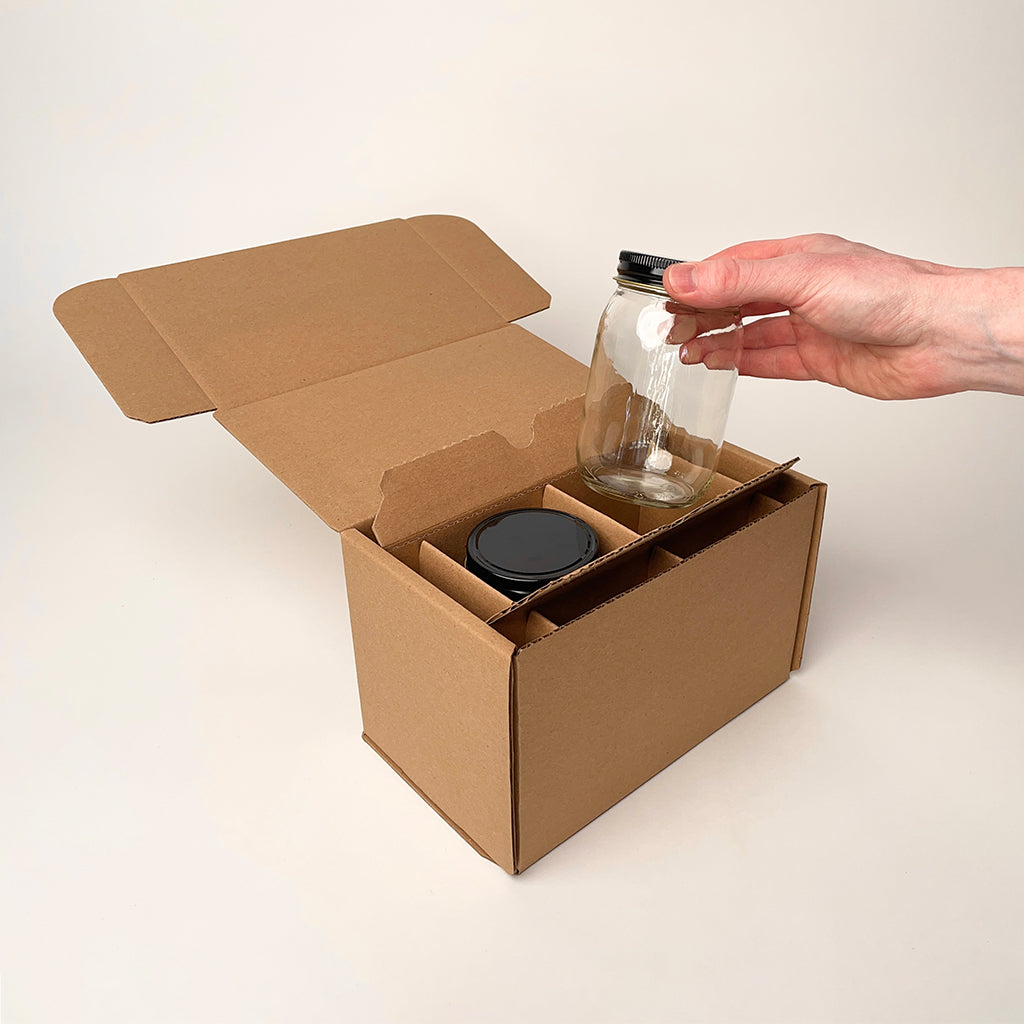 CandleScience 16 oz canning jar packaging and shipping boxes available from Flush Packaging