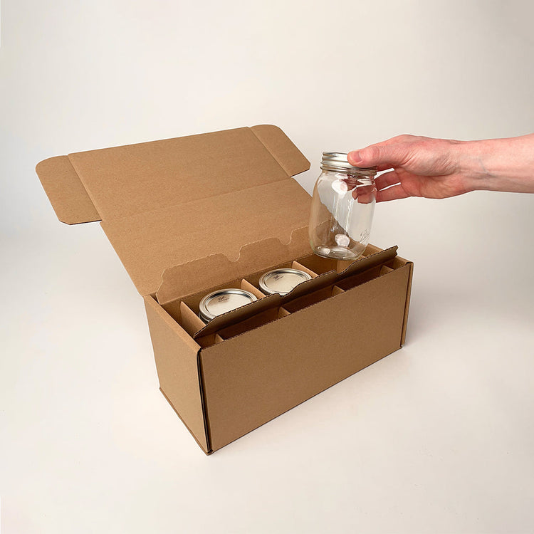Ball 16 oz Regular Mouth Mason Jar packaging and shipping boxes available from Flush Packaging