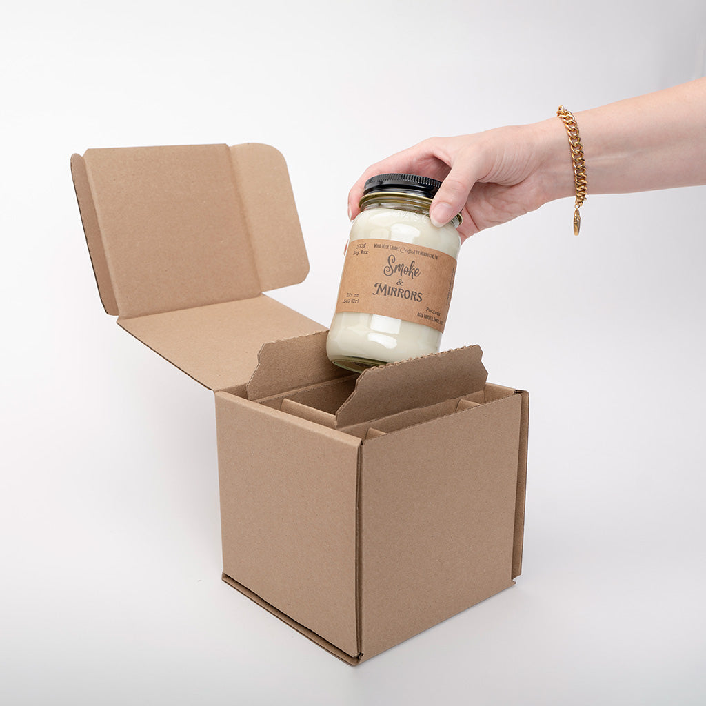 CandleScience 16 oz Mason Jar packaging and shipping boxes available from Flush Packaging