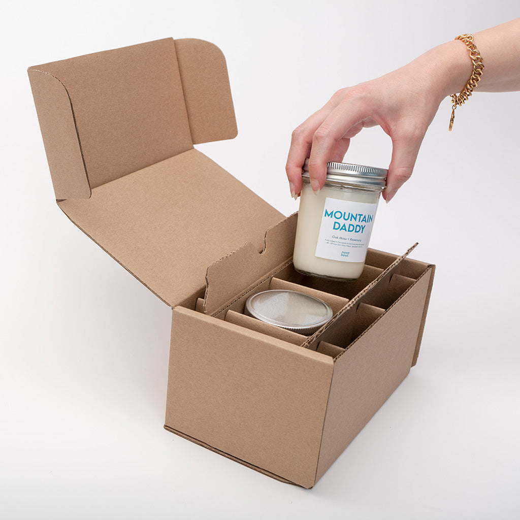 8 oz Jelly Jar 2-Pack Shipping Box unboxing candles made by Nose Best