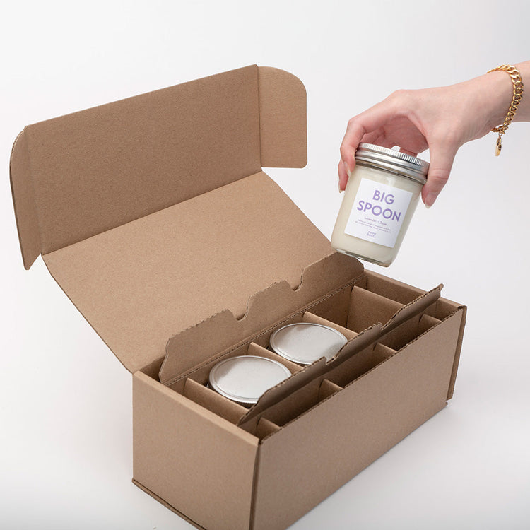 8 oz Jelly Jar 3-Pack Shipping Box unboxing candles made by Nose Best