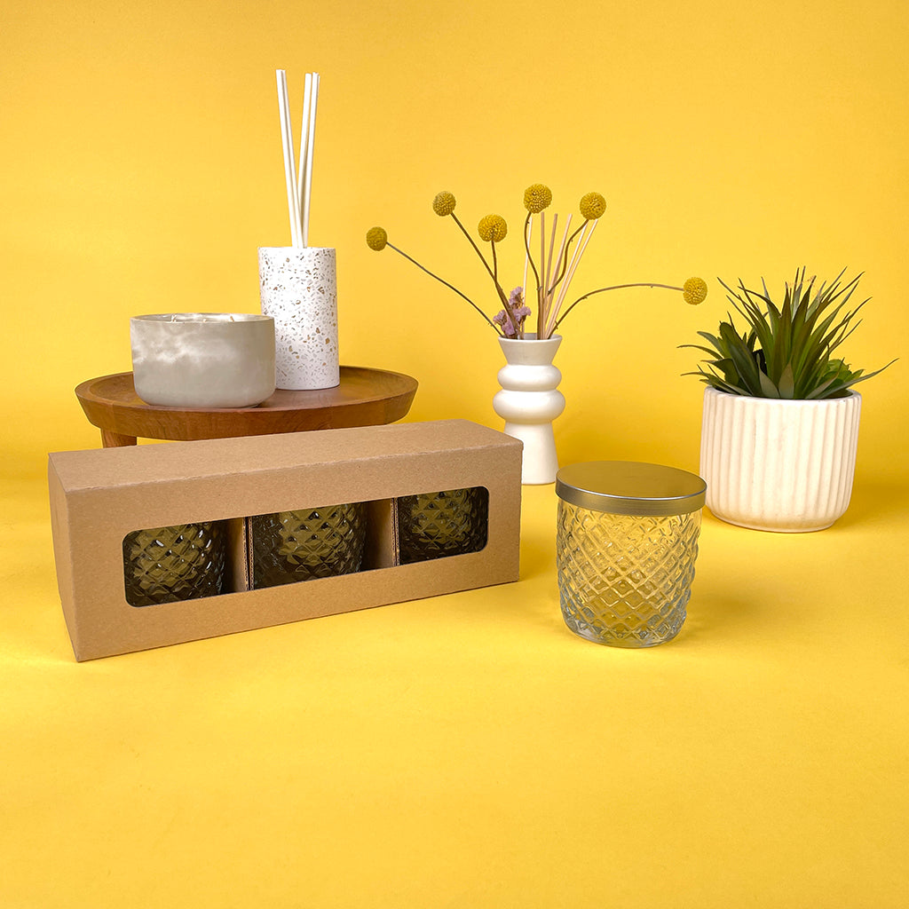 CandleScience 10 oz Cross Hatch Rocks Tumbler Packaging available from Flush Packaging