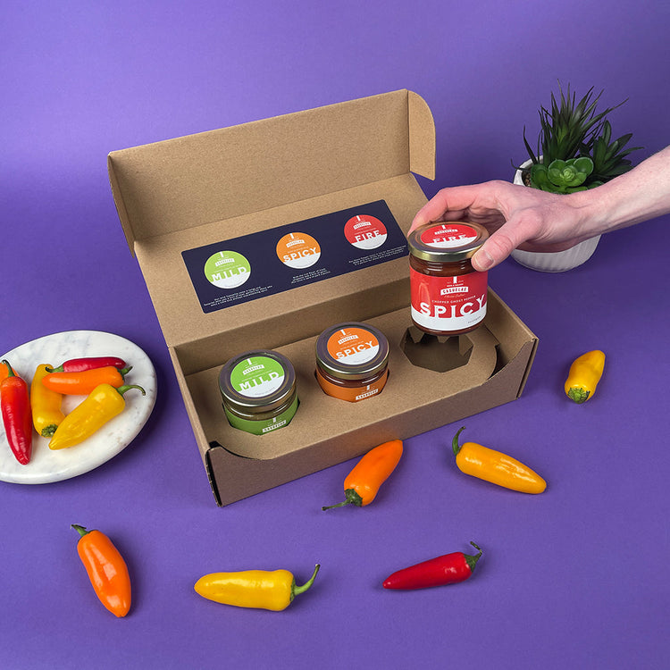 Sauce and salsa packaging and shipping boxes available from Flush Packaging
