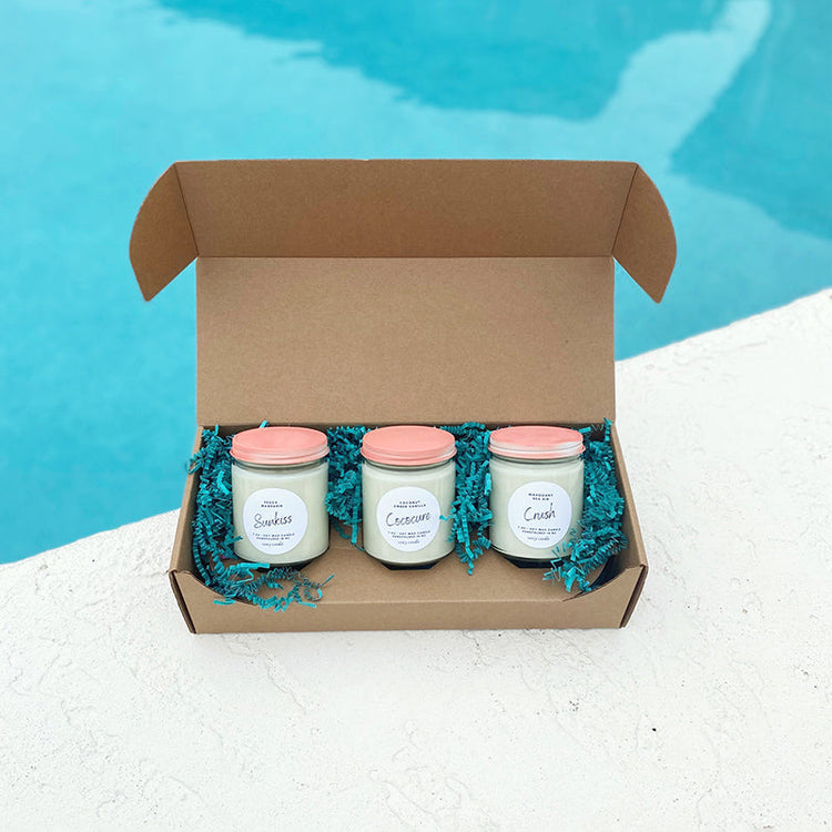 CandleScience medium straight sided jar packaging and shipping boxes available from Flush Packaging