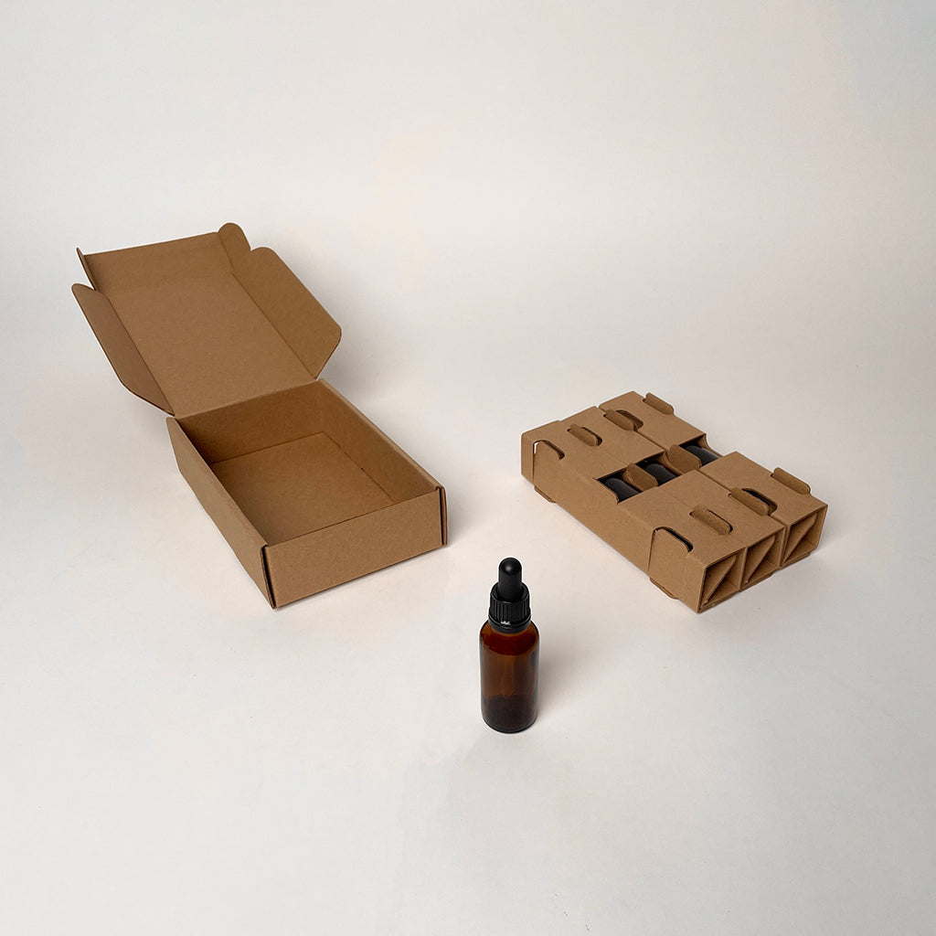 Glass Box Package Eco-Friendly Boston Round Glass Bottle Packaging & Shipping Boxes