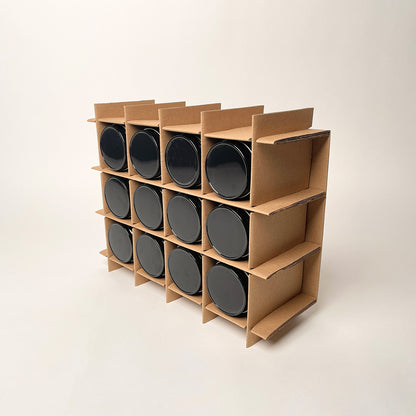 12 oz Economy Round Glass Jar 12-Pack Shipping Box assembly 2