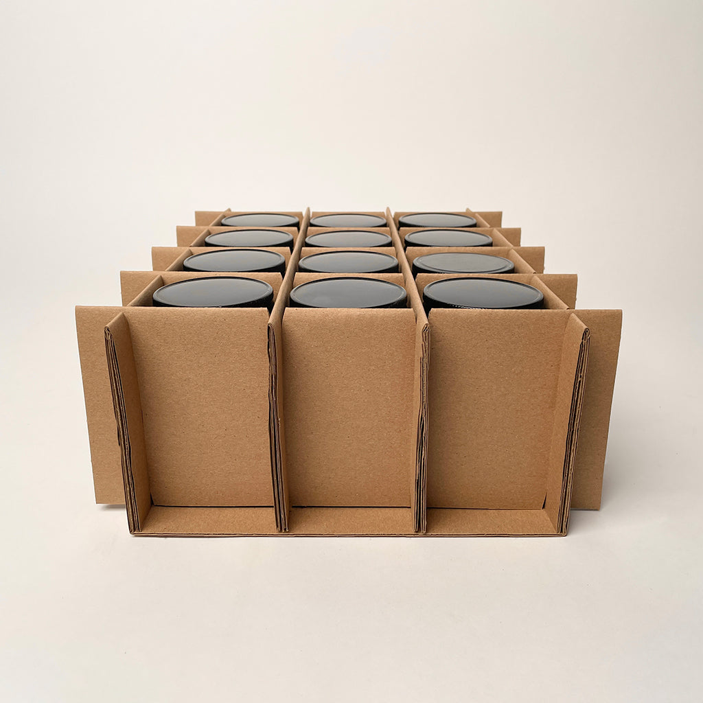 12 oz Economy Round Glass Jar 12-Pack Shipping Box assembly 3