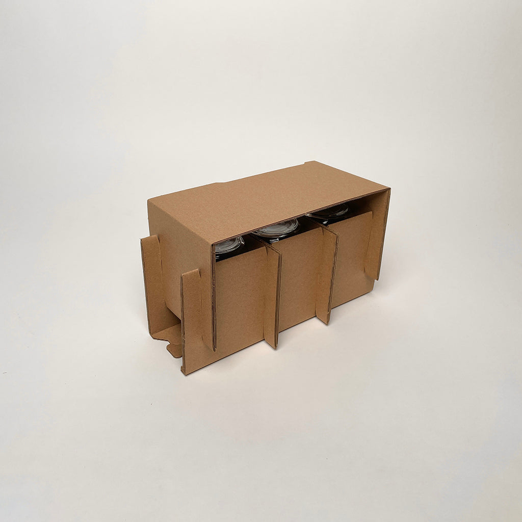 12 oz Economy Round Glass Jar 3-Pack Shipping Box assembly 4