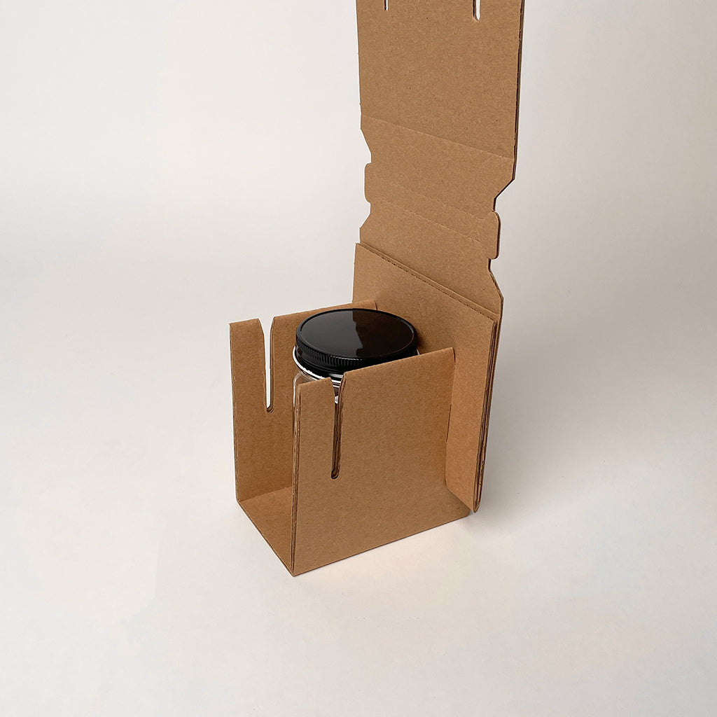 12 oz Economy Round Glass Jar Shipping Box assembly 1