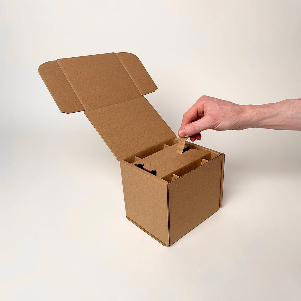 12 oz Economy Round Glass Jar Shipping Box unboxing 2