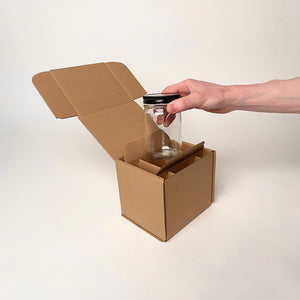 12 oz Economy Round Glass Jar Shipping Box unboxing 4