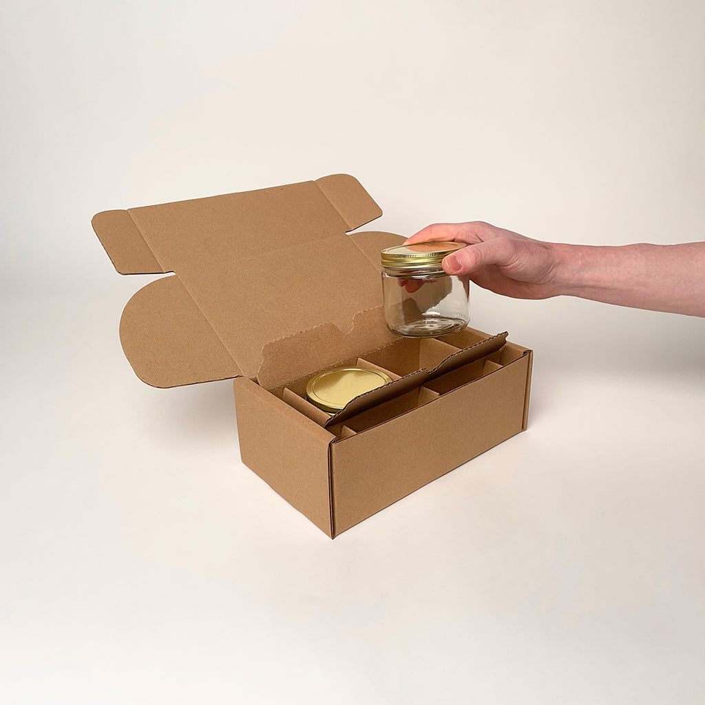 12 oz Straight SIded Glass Jar 2-Pack Shipping Box unboxing 4