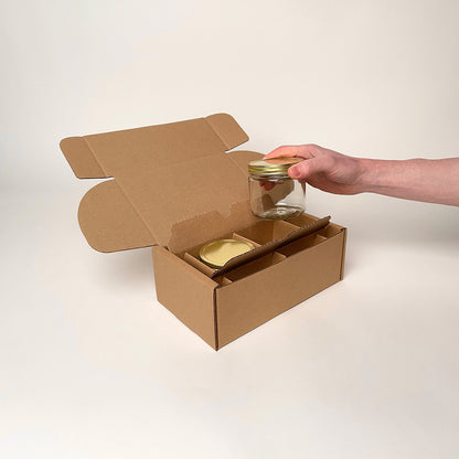 12 oz Straight SIded Glass Jar 2-Pack Shipping Box unboxing 4