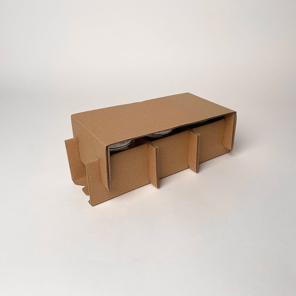 12 oz Straight Sided Glass Jar 3-Pack Shipping Box assembly 2