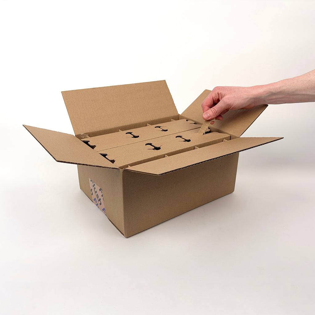 14 oz Economy Round Glass Jar 6-Pack Shipping Box unboxing 1
