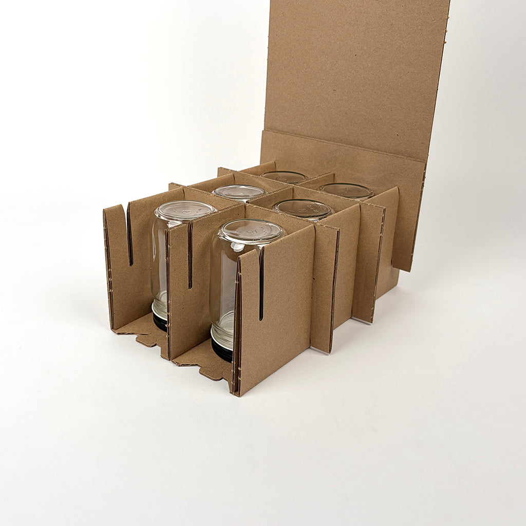 14 oz Economy Round Glass Jar 6-Pack Shipping Insert assembly 1