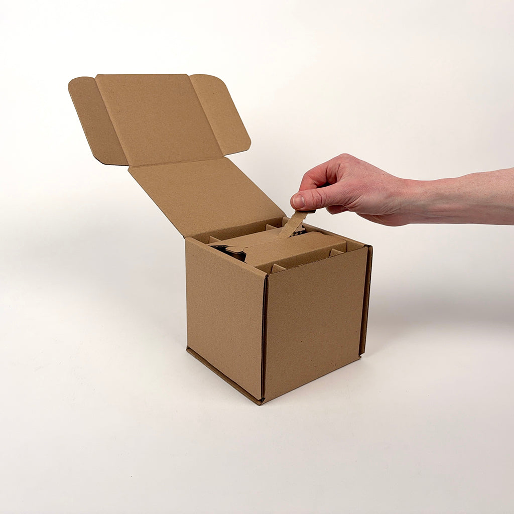 14 oz Economy Round Glass Jar Shipping Box unboxing 2