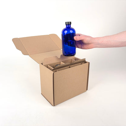16 oz Boston Round Glass Bottle 2-Pack Shipping Box unboxing 3