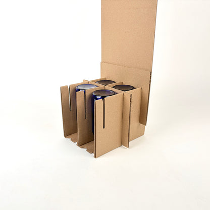 16 oz Boston Round Glass Bottle 4-Pack Shipping Box assembly 1