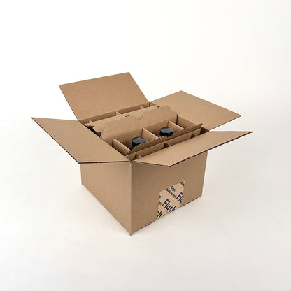 16 oz Boston Round Glass Bottle 4-Pack Shipping Box unboxing 2