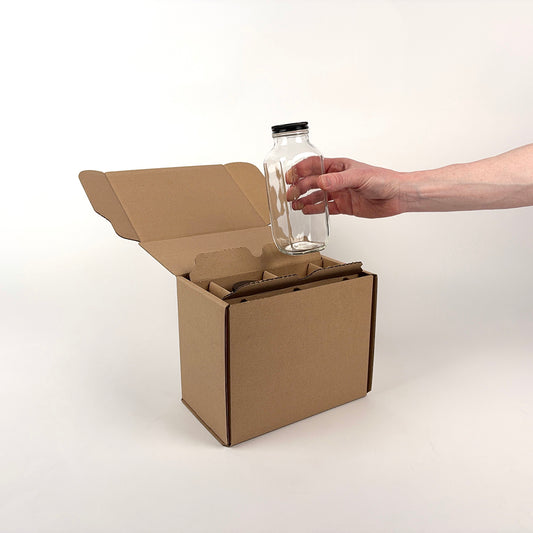 16 oz French Square Glass Bottle 2-Pack Shipping Box unboxing 2