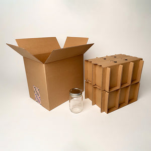 16 oz Pint Ball Regular Mouth Mason Jar 12-Pack Shipping Box available for purchase from Flush Packaging