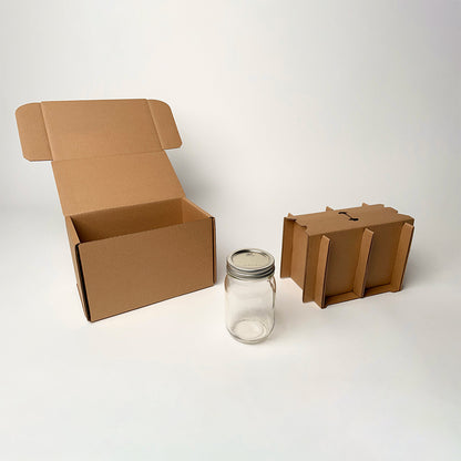 16 oz Pint Ball Regular Mouth Mason Jar 2-Pack Shipping Box available for purchase from Flush Packaging