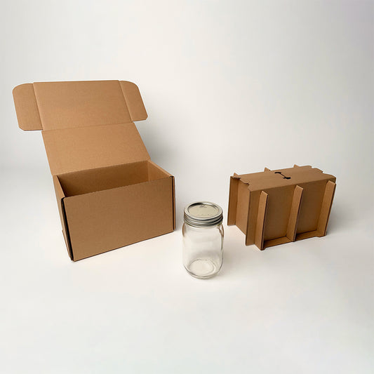 16 oz Pint Ball Regular Mouth Mason Jar 2-Pack Shipping Box available for purchase from Flush Packaging